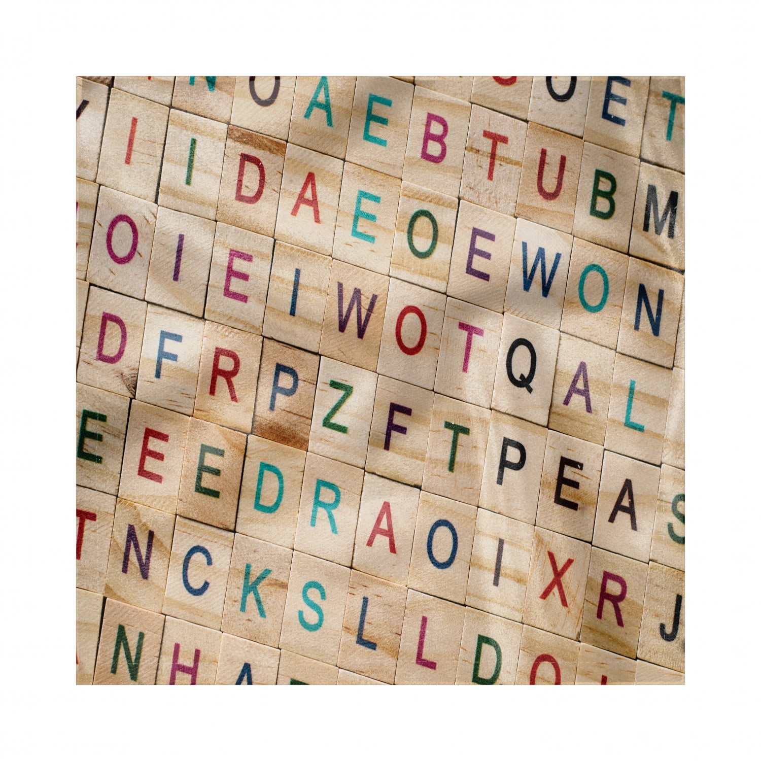 ABC Puzzle Decorative Satin Napkins Set of 4, Macro Real Image of