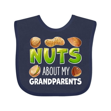 

Inktastic Nuts About My Grandparents Peanut Almond Pistachio Gift Baby Boy or Baby Girl Bib