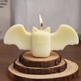 thumbnail image 2 of Halloween Decorations Indoor, 2'' Bat Design Candles for Home Decor, Bat, Gothic, Scented Soy Candle, Fall Decor, Halloween Gifts for Women Boo Basket Stuffers - White, 2 of 4