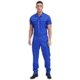thumbnail image 2 of TTAO Men's Work Overalls One Piece Mechanics Workwear Lightweight Jumpsuits Short Sleeve Suits Blue S, 2 of 7