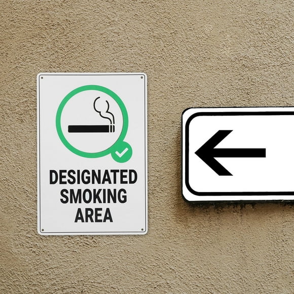 FENGGUIQU Creative Smoking Area Signs Iron Smoking Area Board 1Pcs