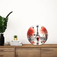 thumbnail image 4 of Soliyoahee Paris Eiffel Tower Romantic Wall Clock 10inch Wooden Round Modern Art Clock Silent Non-Tick Battery Powered for Home Kitchen Bedroom Bathroom, 4 of 6