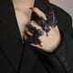 thumbnail image 5 of Anillo abierto Hugo Estilo vintage Allo de Mujeres metal Negro para fiesta de cumpleaños Fotografía de Halloween L, 5 of 10
