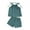 Blue, variant on Musuos 2Pcs Baby Girl Summer Outfits 6 12 18 24M 3 4Y Solid Color Sleeveless Tie Strap Tank Tops + Shorts Set Casual Clothes for Toddler