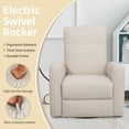 thumbnail image 4 of hzlagm Electric Power Swivel Rocker Recliner Chair Recliner Glider with USB Ports and Cell Phone Holder for Living Room Bedroom - Creamy White, 4 of 9