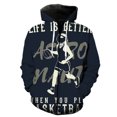 thumbnail image 1 of Sudadera con capucha y cremallera para hombre, diseño de astronauta de dibujos animados, unisex, estilo Harajuku, con capucha, manga larga, gran tamaño, con estampado 3D, estilo hip hop., 1 of 6