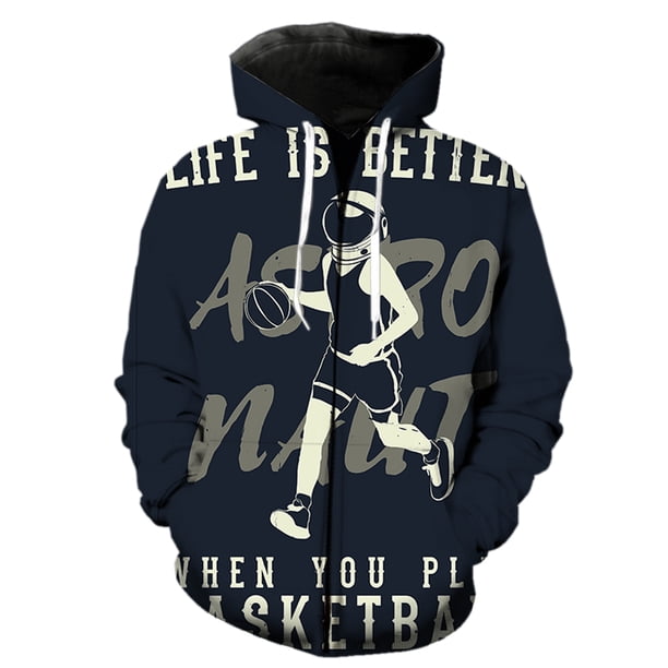 Sudadera con capucha y cremallera de astronauta de dibujos animados para hombre, camisetas con estampado 3D a la moda para adolescentes, ropa de calle de hip hop, estilo Harajuku informal, gran oferta