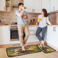 thumbnail image 6 of 2-Piece Kitchen Rugs Set Non-Slip Mats Carpet Floor for Kitchen, Bathroom (19.7"x27.6" & 19.7"x47.2") Cow Lying in Sunflowers, 6 of 7