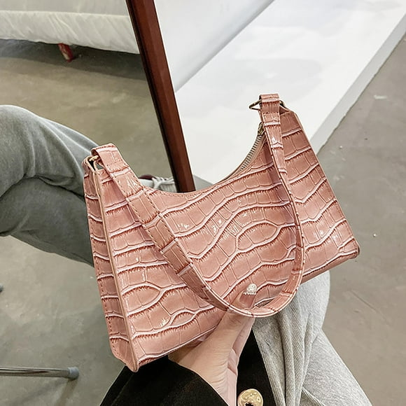 Ratfeit Shoulder Bag for Women, Small Purses Croc Pattern Clutch Purse Vegan Leather Little Purse Cute Mini Handbag