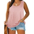 thumbnail image 2 of Posijego Plus Size Tank Tops for Women Crew Neck Casual Loose Basic Tees Ladies Sleeveless Tank Shirts, 2 of 8