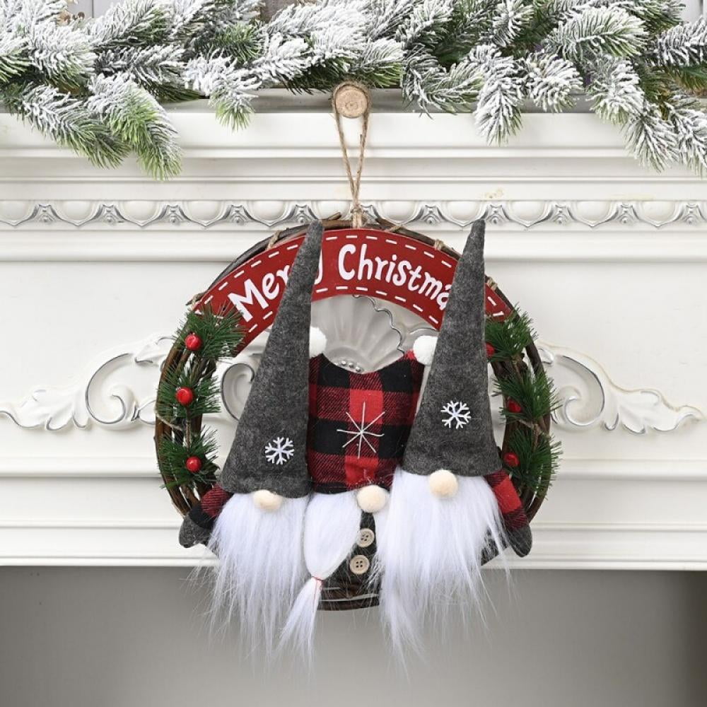 Brand Clearance!!Christmas Hanging Wreath Decoration Ornament Home Door DIY  Welcome Sign Xmas Party Supply - Walmart.com