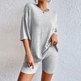 thumbnail image 2 of WAYUTE Womens Sets 2 Piece Outfits Oversized Short Sleeve Casual Solid Color Summer Shorts and Tops Travel Vacation Matching Clothing, 2 of 7