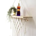 thumbnail image 7 of Boho Macrame Tapestry Wall Hanging Shelf Hand Woven Cotton Rope Plant Hanger Wood Floating Shelf Home Living Room Decorations (01), 7 of 7