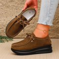 thumbnail image 6 of Willtoo Platform Shoes for Women Faux Suede Lace Up Casual Shoes Thick Sole Round Toe Sneakers, Non-Slip Comfortable Walking Footwear, 6 of 6