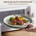 thumbnail image 3 of Vesteel Dinnerware Sets for 2, 8-Piece Stoneware Plates and Bowls Set, Dishes Set for Home Restaurant, Microwave and Dishwasher Safe, Light Green, 3 of 10
