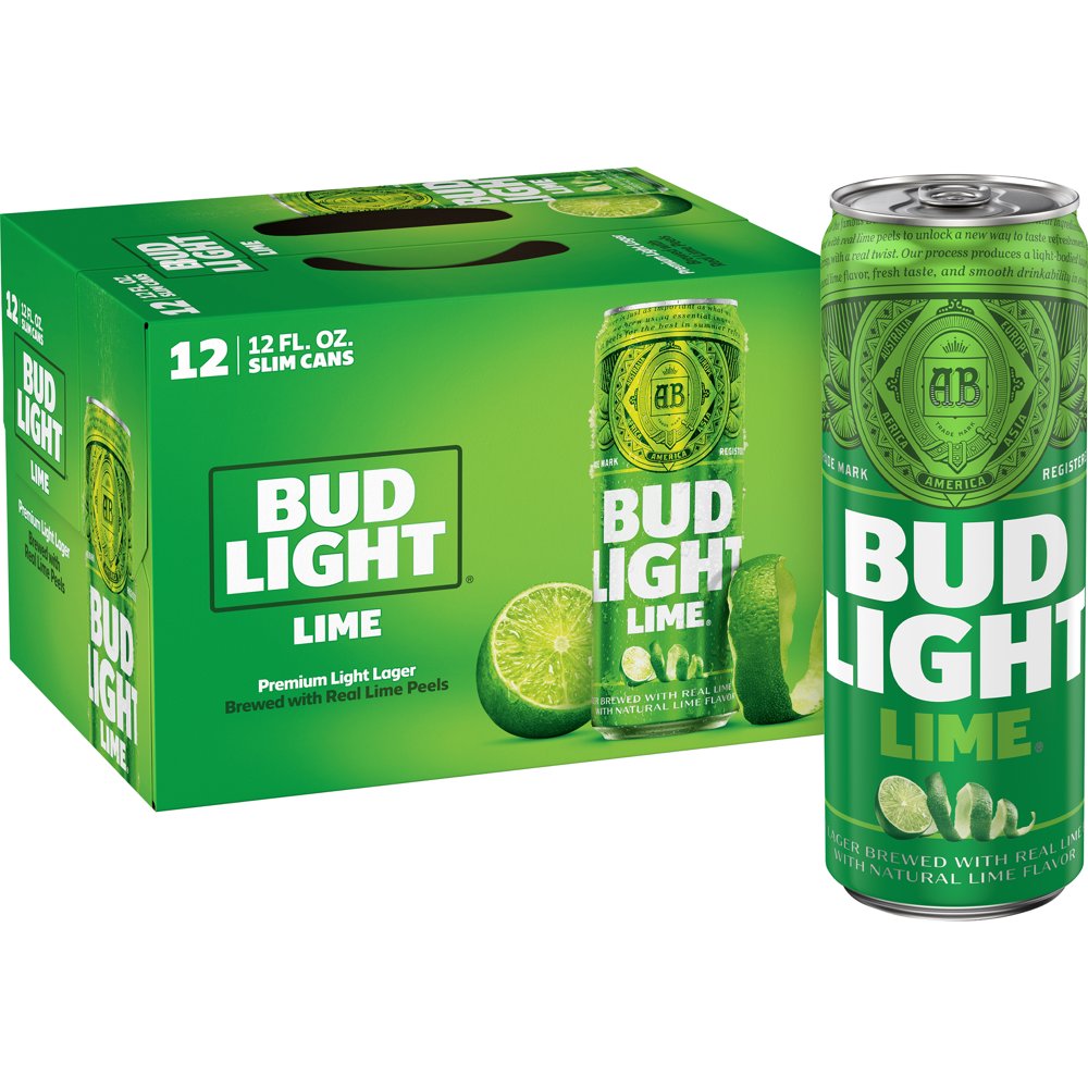 Bud Light Lime Beer, 12 Pack 12 fl. oz. Slim Cans, 4.2 ABV Walmart