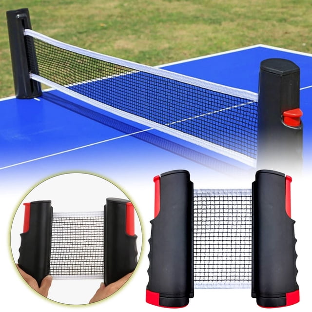 Riforla Table Tennis Net Portable Indoor and Outdoor Retractable Table Tennis Table Net Frame Stretch Home Standard Net Column Outdoor Sport Red