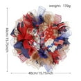 thumbnail image 3 of PALIFEUR 4th of July Wreath for Front Door, 15.75 Inch Patriotic Wreaths, Artificial Floral Spring Wreaths Decorations for Memorial Day Independence Day Veterans Day, Red Blue White, 3 of 7