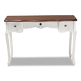 thumbnail image 3 of Baxton Studio Sophie White and Brown Finished Large 3-Drawer Wood Console Table, 3 of 9