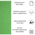 thumbnail image 2 of Paper Accents Glitter Cardstock 12"x 12" 85lb 15pc Kiwi Green, 2 of 4
