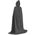 thumbnail image 7 of Jsaierl Women's Full Zip Long Hooded Cape Cloak Satin Fabric Fairytale Princess Halloween Cosplay Costume Outwear, 7 of 7