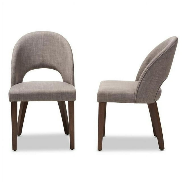 Baxton Studio Wesley-Light Grey-DC Wesley Mid-Century Modern Dining Chair, Light Grey
