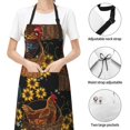 thumbnail image 4 of Kdxio Embroidery Chicken Rooster And Sunflowers Apron with Pockets Adjustable Kitchen Aprons for Men Women Waterproof Aprons for Cooking,Drawing,Crafting, Baking Household Cleaning, 4 of 8
