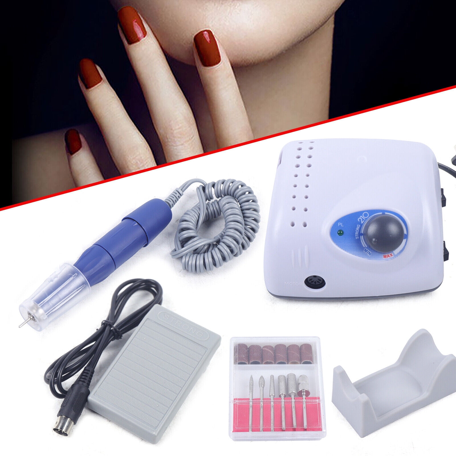 Miumaeov 35000RPM Electric Nail Drill Machine Pedicure Nail File Drill Micro Motor 65W