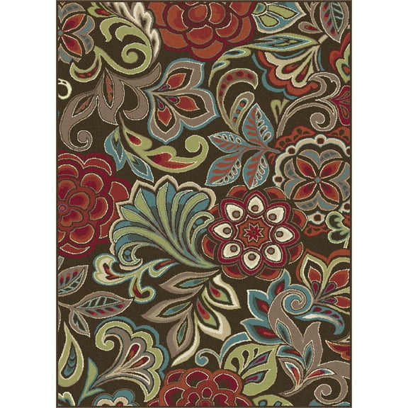 Tayse Area Rugs: Deco Rug: DCO1024 Brown: 7'10'' x 10'3'' Rectangle