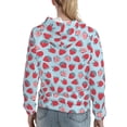 thumbnail image 7 of Salouo Strawberries Pattern Hoodie Sweatshirts for Women, Autumn Pullover Hoodie Workout Sweat Women's Long Sleeve Preppy Sweatshirts-Medium, 7 of 7