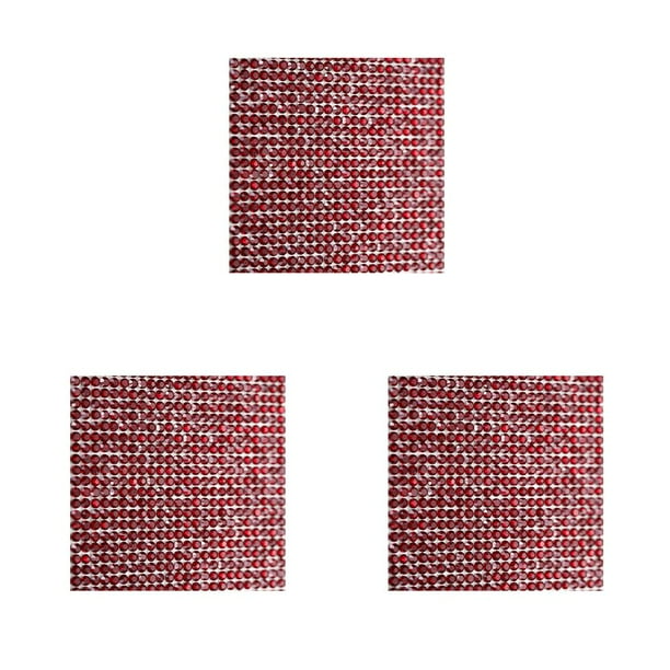 Moyic Cinta de diamantes de imitación de cristal Accesorios de ropa Pegatina Conveniente usando la hoja de decoración actual con apariencia brillante rojo oscuro 6 cinta de doble cara 3piezas Moyic CBP223958