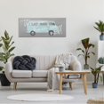 thumbnail image 4 of Stupell Industries How We Roll Blue Travel Van Bus Vintage Calligraphy Graphic Art Gallery Wrapped Canvas Print Wall Art, Design by Daphne Polselli, 4 of 5
