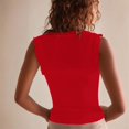 thumbnail image 4 of Womens Summer Tank Tops Crew Neck Ruffle Shirts Sleeveless Ribbed Knit Slim Fitted Tee Business Casual Blouses XL, 4 of 5