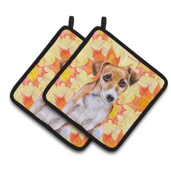Caroline's Treasures Jack Russell Terrier #2 Fall Pair of Pot Holders