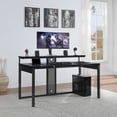 thumbnail image 2 of Adaptor 63" Gaming Desk in Black Steel Metal, 2 of 14