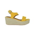 thumbnail image 2 of City Classified Women Wedge Sandals Open Toe Ankle Strap Flatform Espadrilles Platform LUTHOR-S Yellow Mustard 7.5, 2 of 3
