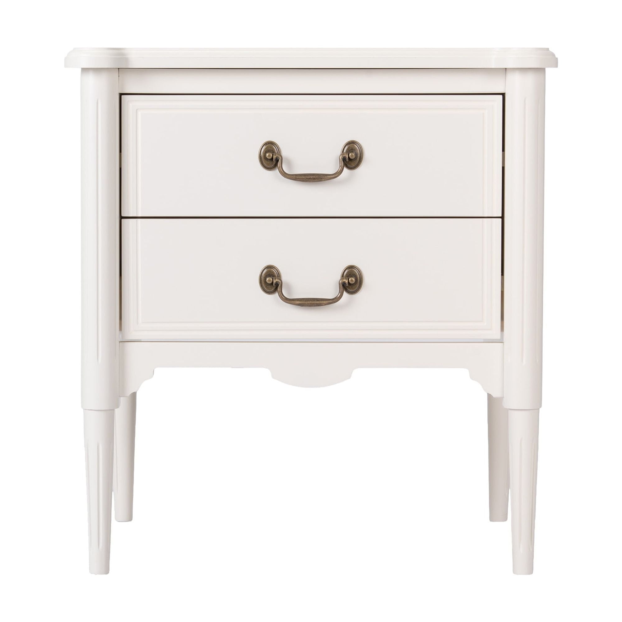 Design House Oxford End Table with Drawers, Antique White