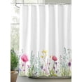 thumbnail image 2 of Shower Curtains Watercolor Flowers Bath Curtain Floral Leaves Plant Waterproof Bathroom Shower Curtain Set with Hooks Decoration 72 x 84 Inches, 2 of 7