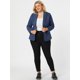 thumbnail image 2 of Women's Plus Size Denim Jacket Notched Lapel Color Block Stretch Blazer Sky Blue 4X, 2 of 6