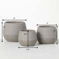 thumbnail image 5 of Sullivans Speckled Gray Two-Toned Ceramic Planters Set of 3, 6"H, 5"H & 4.5"H Gray, 5 of 6