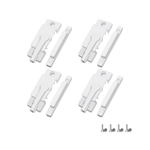 4 Pack Window Sash Locks, Window Latches Replacement Sash Locks White Fits Horizontal Sliding Window