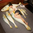 thumbnail image 1 of Jouets en Peluche Poisson Crocodile Jaune de Simulation 30-180 cm, Poupées de Poissons de Mer Réalistes, Coussin Décoratif Doux et Amusant, Coussin de Sommeil, Cadeau, 1 of 4