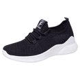 thumbnail image 1 of Zapatillas deportivas de malla transpirables para mujer, informales, con cordones, cómodas, deportivas, a la moda para estudiantes, 1 of 9