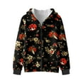 thumbnail image 4 of Xoenoiee Ladybug Flower Print Zip Up Hooded Sweatshirt for Girls Graphic Jacket with Front Pocket Long Sleeve Coat Activewear T-shirts Casual Coat Spring Fall Clothes, 14-16 Years, 4 of 7