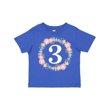 

Inktastic 3rd Birthday Rose Wreath Girls Gift Toddler Toddler Girl T-Shirt
