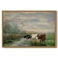 thumbnail image 3 of Drsoum Vintage 24x36in Natural Framed Landscape Canvas Wall Art Cow Farm Classic Wall Prints Modern Farmhouse Bathroom Office Decor, 3 of 6