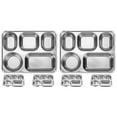 thumbnail image 1 of 6 Pcs Stainless Steel Tray Cafeteria Divided Tray Cafeteria Plate Lunch Holder Divided Cafeteria Tray, 1 of 5