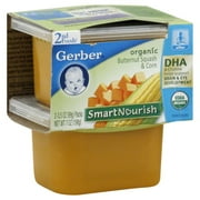Gerber 2nd Foods Smart Nourish DHA Organic Butternut Squash & Corn, 3.5 Oz., 2 Count