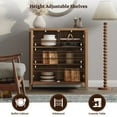 thumbnail image 4 of Surmoby 34.3" Rattan Sideboard Buffet Cabinet Set of 2, Boho Sideboard Storage Cabinet with Doors Farmhouse Kitchen Buffet Credenza, Liquor Cabinet Accent Cabinet,Natural Oak, 4 of 7