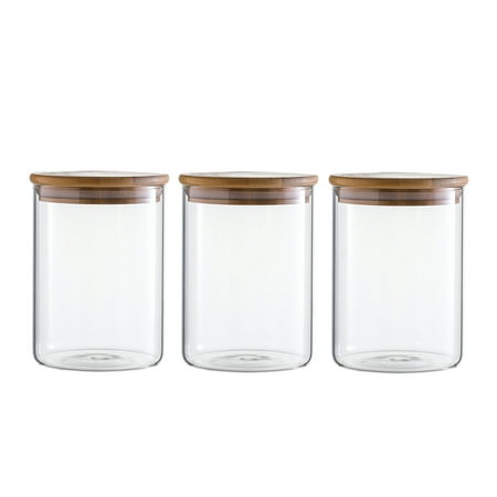Airtight Glass Canister Set Of 3 Clear Storage Jars With Bamboo Lids Canada - 3 Glass Canister Jars With Lids Airtight Glass Canister Set Of 3 Clear Storage Jars With Bamboo Lids Canada - 3 Glass Canister Jars With Lids